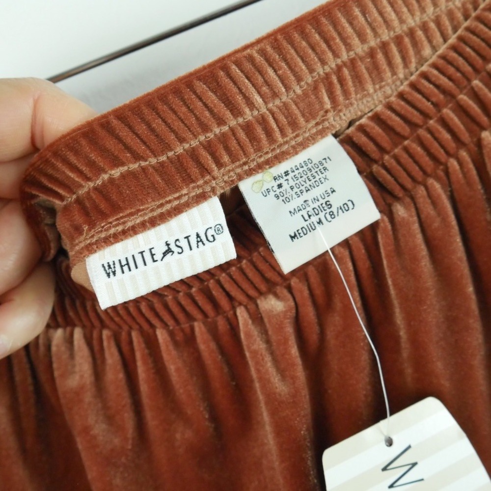 Vintage Y2K Rust Brown Velvet Tiered Midi Skirt Fairy Grunge NWT M Whimsigoth - Picture 5 of 7